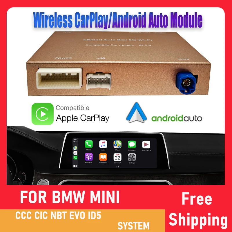 BMW CCC CIC NBT EVO жүйесіне арналған сымсыз CarPlay/Android Auto модулі MINIX1 X2 X3 F56 F15 F16 F25 F26 F48 F01 F10 F22 F20 F30 F32 Сурет 0