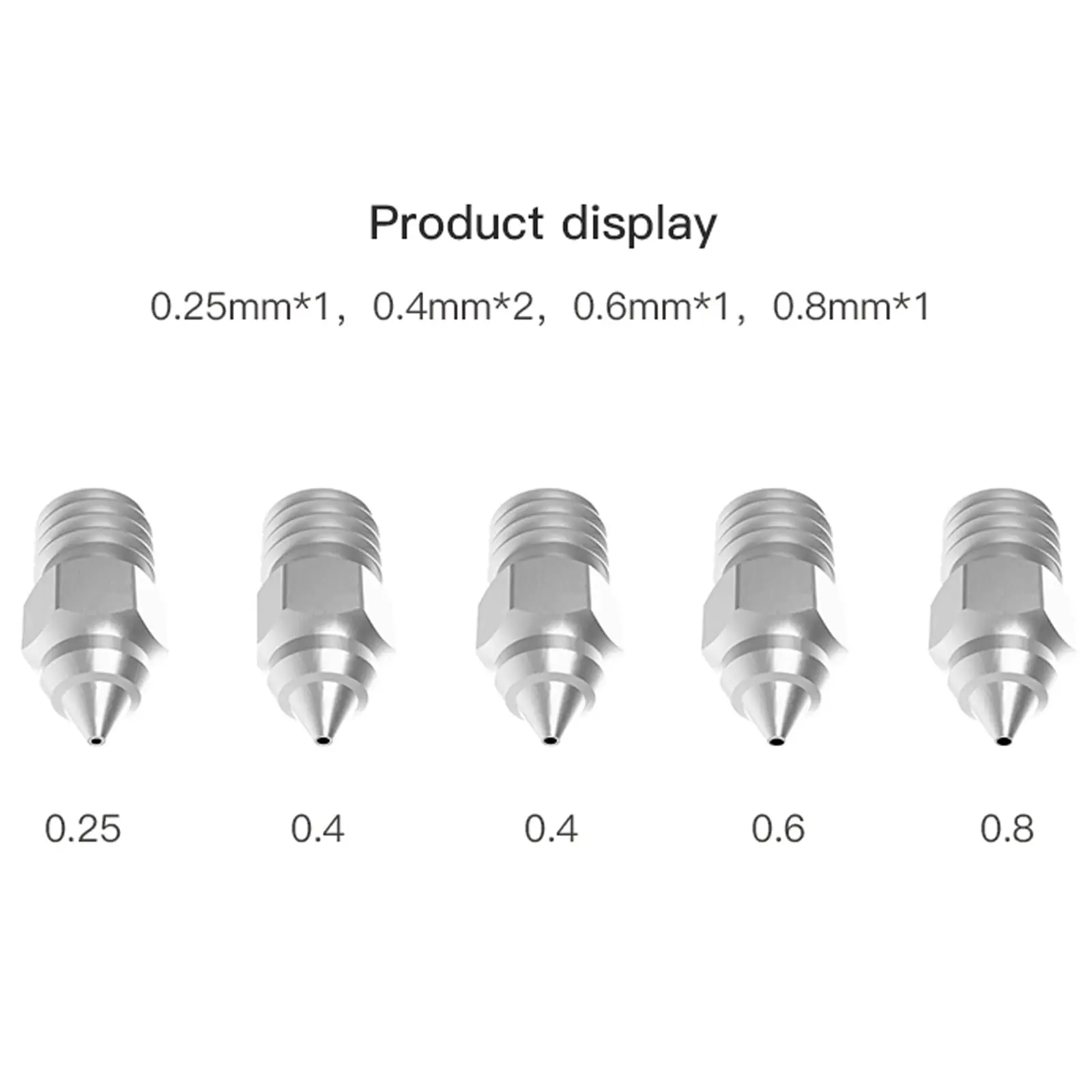 Creality 5PCS MK-HF саптамасы Ender 3/ Ender-3 S1/CR-10 сериялы 3D принтеріне арналған қаттылығы жоғары мыс қорытпасы никельмен қапталған саптамалар жинағы Сурет 5