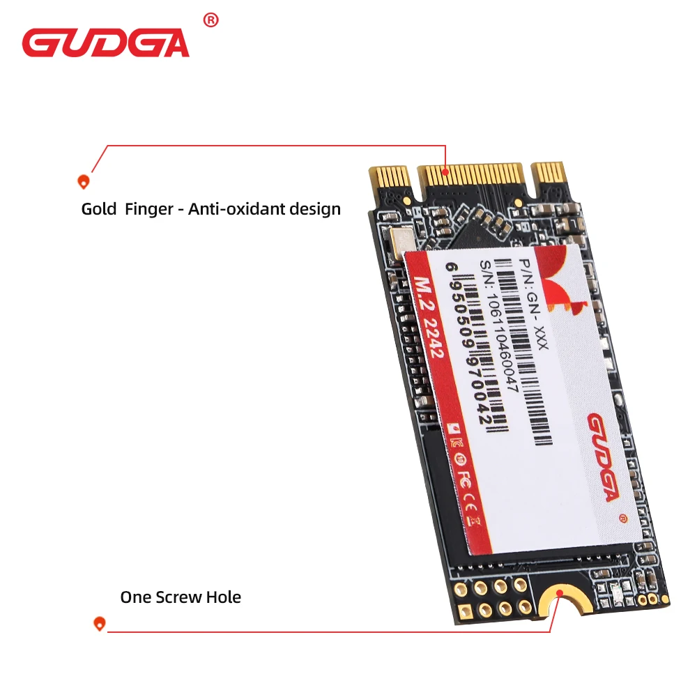 GUDGA SSD 2242 M2 NGFF SATA SSD 1TB 128GB 512GB SSD m2 SSD 2242 диск Ішкі қатты диск Ноутбукке арналған HDD қатты диск Сурет 2