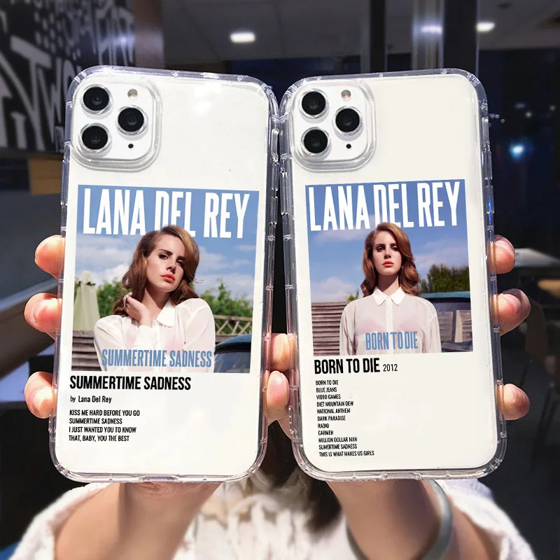 IPhone 13 12 11 14 Pro Max XR X XS 8 7Plus SE мөлдір жұмсақ соққыға төзімді қақпағы үшін сәнді Lana Del Rey Singer Kraft телефон корпусы Сурет 1
