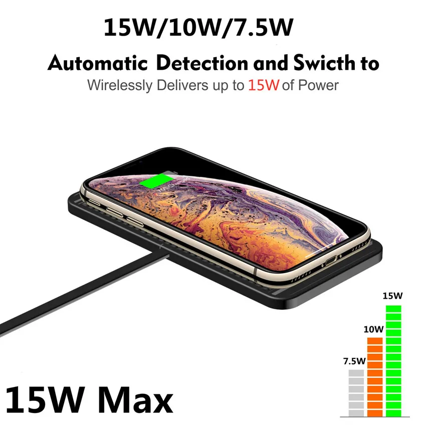 IPhone 14 13 12 Samsung Huawei телефонына арналған жылдам автокөлікті сымсыз зарядтау тақтасы Силикон сырғымайтын жылдам автокөлікті сымсыз зарядтау тірегі Сурет 5