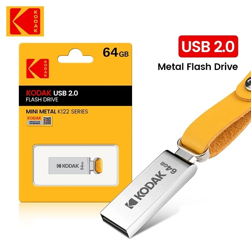 KODAK USB2.0 USB флэш-дискісі Металл маятник USB3.0 16GB 32GB 64GB 128GB Mini Memoria Кілттерге арналған Usb былғары алаңы USB-таяқша Сурет 0