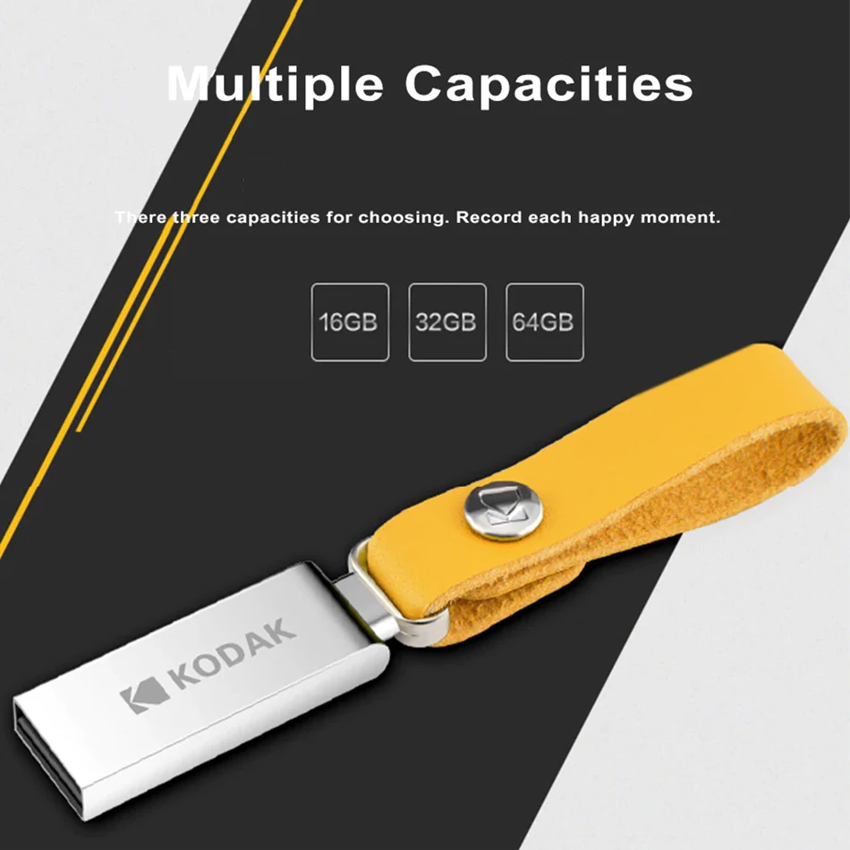 KODAK USB2.0 USB флэш-дискісі Металл маятник USB3.0 16GB 32GB 64GB 128GB Mini Memoria Кілттерге арналған Usb былғары алаңы USB-таяқша Сурет 4