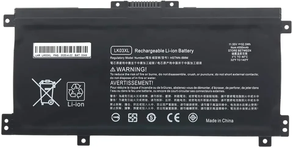 LK03XL ноутбук батареясы литий-иондық батареялар HP 916368-421, 916814-855, HSTNN-1B8N үшін 11,55V 4550mAh 52,5Wh, Сурет 3