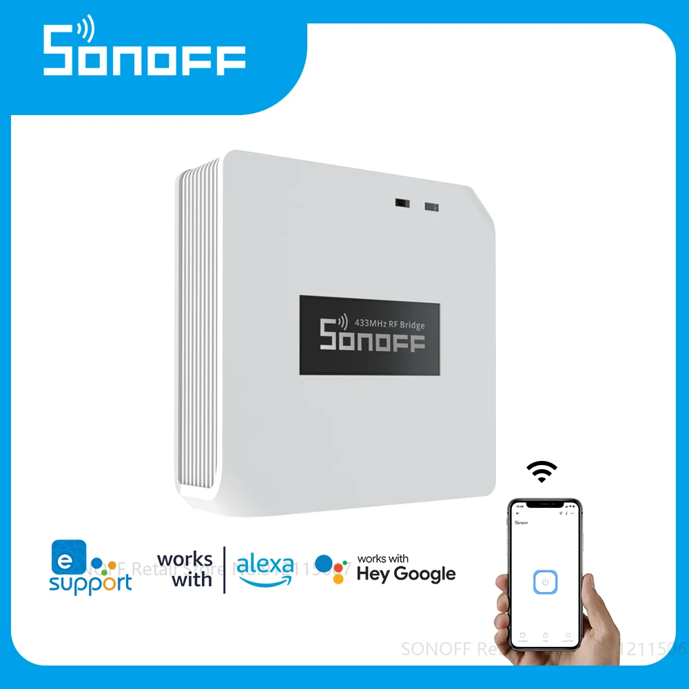 SONOFF RF BridgeR2 WIfi 433 мГц сымсыз контроллер қашықтан басқару пульті Смарт үй қауіпсіздігін автоматтандыру Google Home, Alexa үшін жұмыс істейді Сурет 0