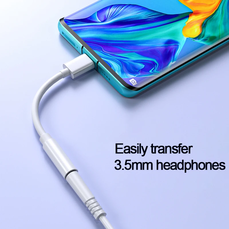 USB түрі C - 3,5 мм Aux адаптері Type-c 3 5 ұялы аудио кабель Құлаққап адаптері Android Huawei Xiaomi One Plus 7t үшін аудио кабель Сурет 1
