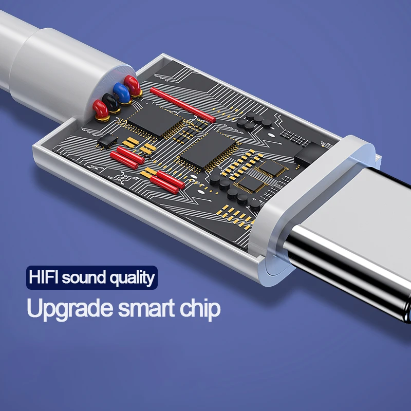 USB түрі C - 3,5 мм Aux адаптері Type-c 3 5 ұялы аудио кабель Құлаққап адаптері Android Huawei Xiaomi One Plus 7t үшін аудио кабель Сурет 4