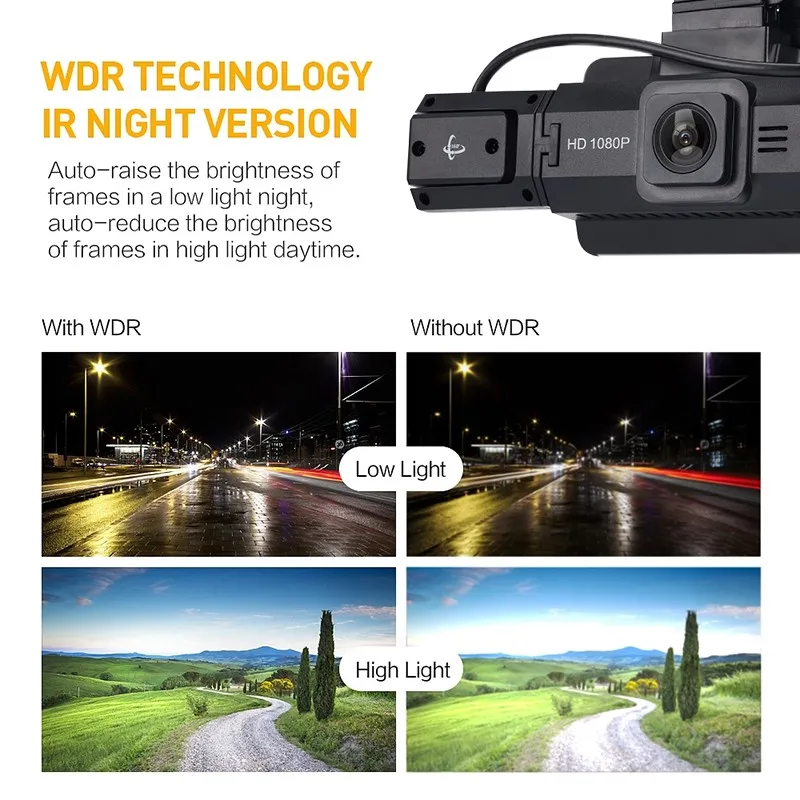 Автокөлік DVR камерасы 3 дюймдік HD 1080P Dash Cam 170° кең бұрышты түнгі көру Автокөлік камерасының жолы G-сенсоры бар бейне жазу құрылғылары Сурет 5